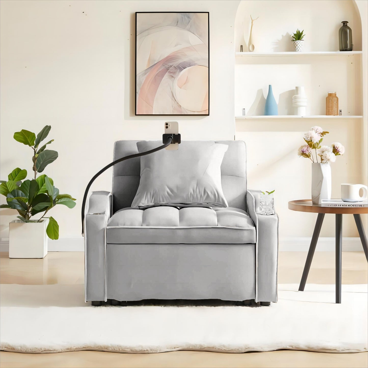 Chair Sofa Bed Sleeper Chair Bed Multi Pockets Folding Sofa