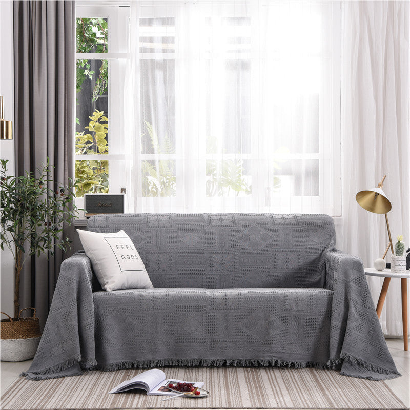 Nordic Sofa Cover Simple Blended Fabric Full Protective Sofa Towel