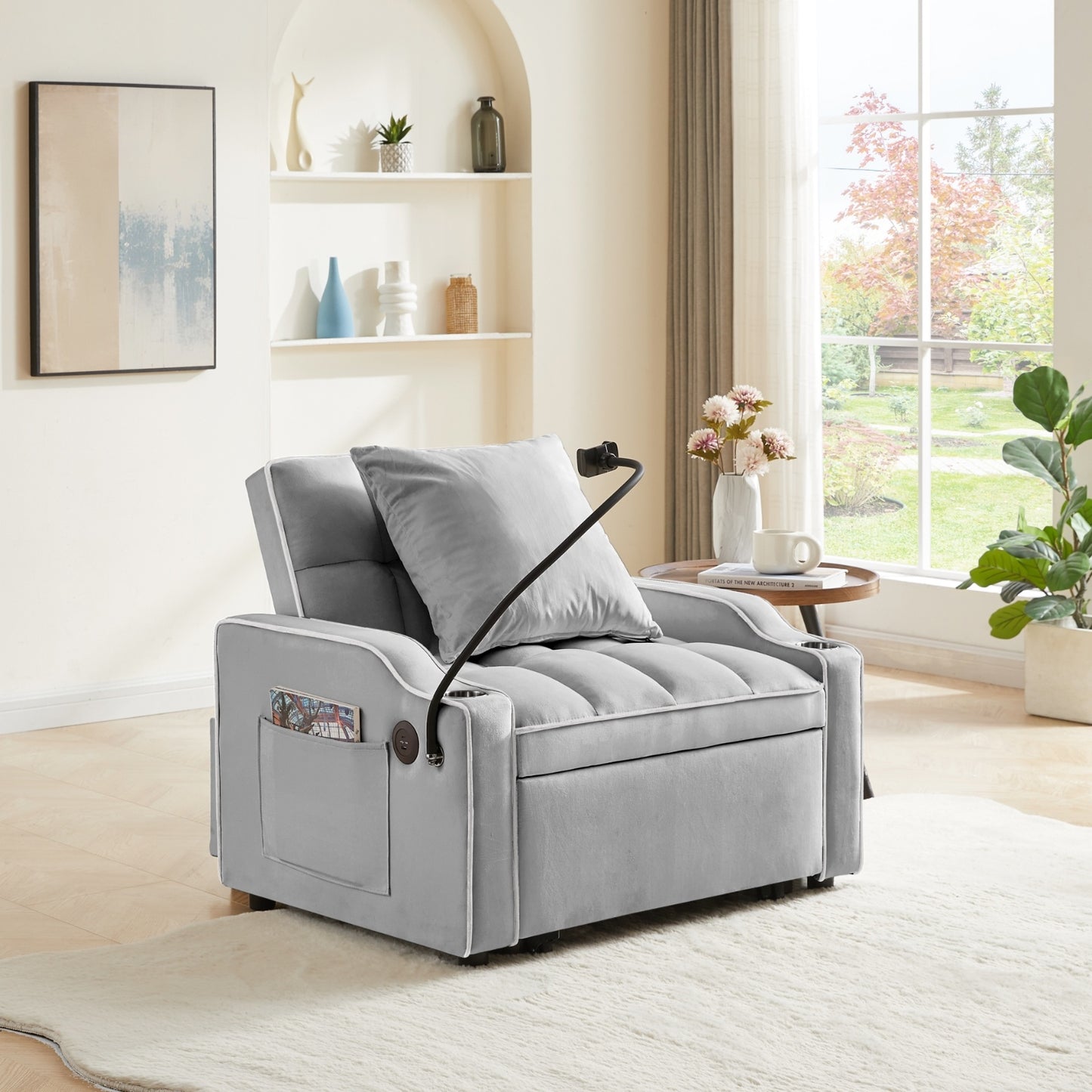 Chair Sofa Bed Sleeper Chair Bed Multi Pockets Folding Sofa