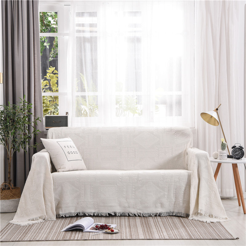 Nordic Sofa Cover Simple Blended Fabric Full Protective Sofa Towel