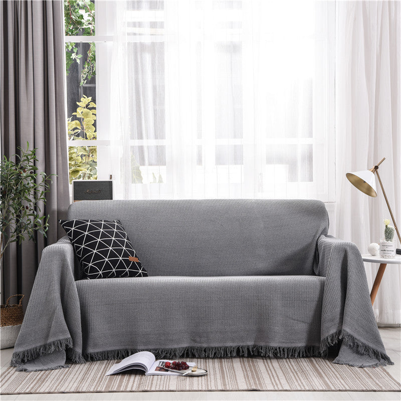 Nordic Sofa Cover Simple Blended Fabric Full Protective Sofa Towel