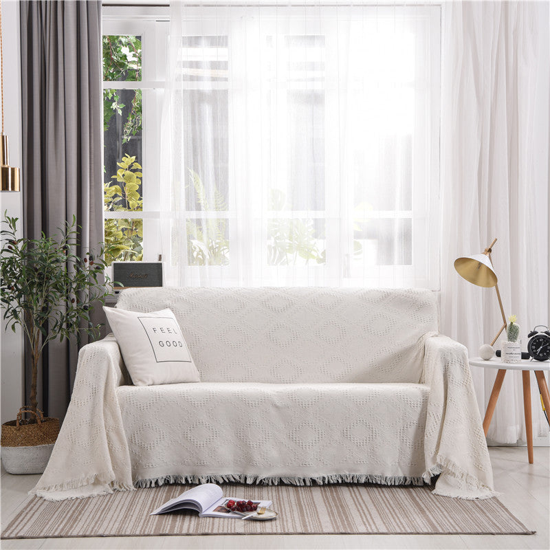 Nordic Sofa Cover Simple Blended Fabric Full Protective Sofa Towel