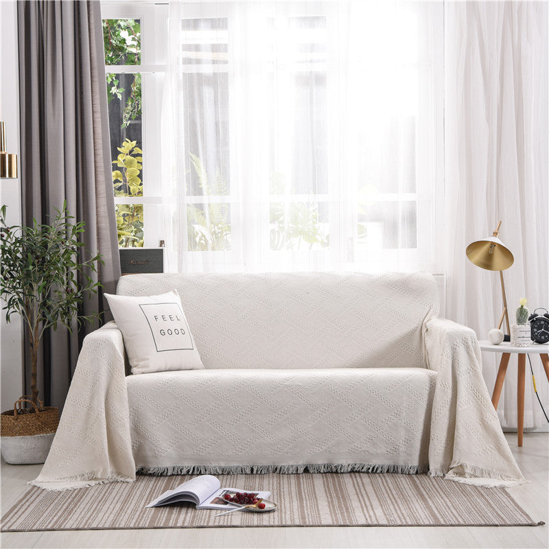 Nordic Sofa Cover Simple Blended Fabric Full Protective Sofa Towel