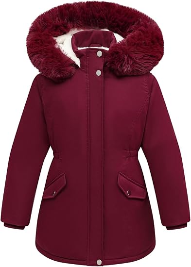 Girl's Long Coat Waterproof Winter Kids
