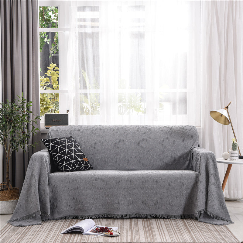 Nordic Sofa Cover Simple Blended Fabric Full Protective Sofa Towel