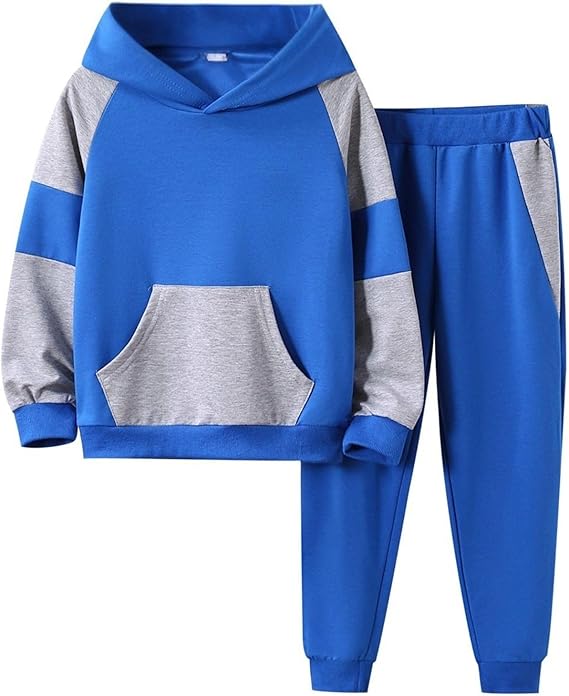 Two-piece hooded sweater with camouflage pants for boys 6–16.