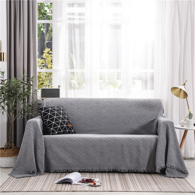 Nordic Sofa Cover Simple Blended Fabric Full Protective Sofa Towel