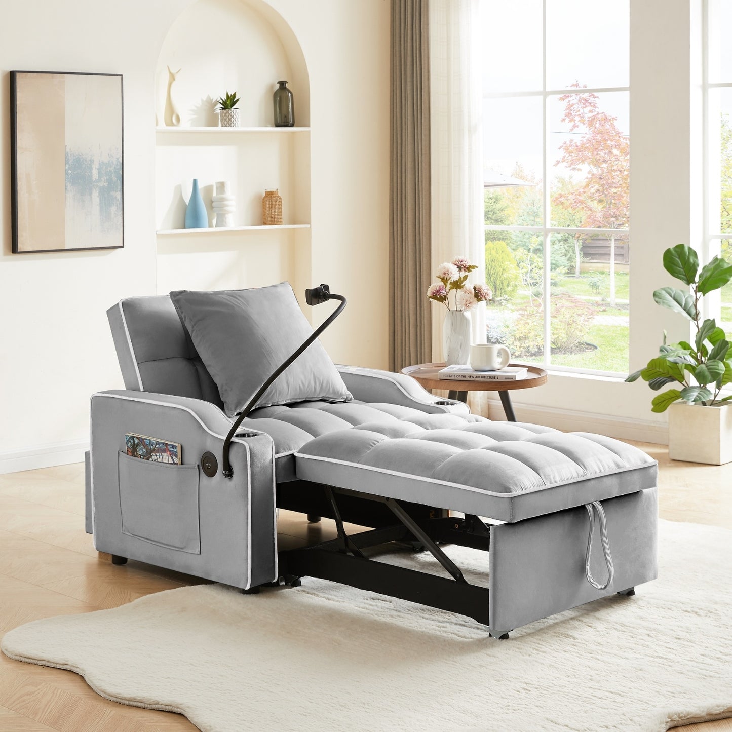 Chair Sofa Bed Sleeper Chair Bed Multi Pockets Folding Sofa