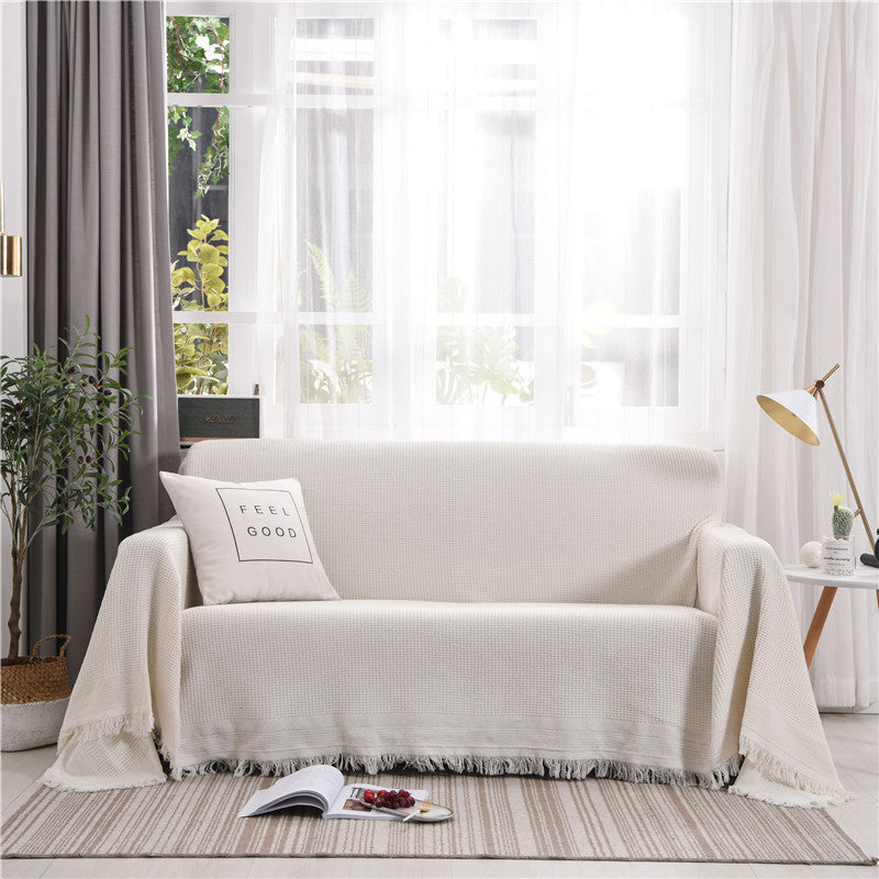 Nordic Sofa Cover Simple Blended Fabric Full Protective Sofa Towel