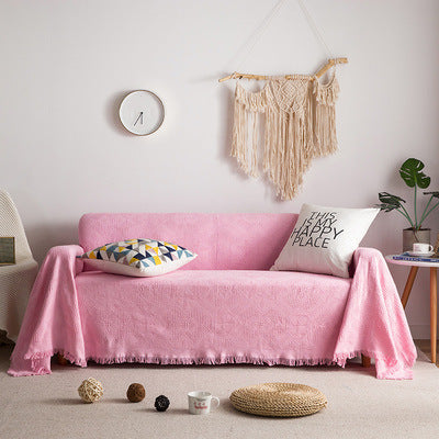 Nordic Sofa Cover Simple Blended Fabric Full Protective Sofa Towel