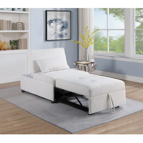Contemporary Blue Gray Sleeper Sofa Chair Pillow Plush Tufted Seat