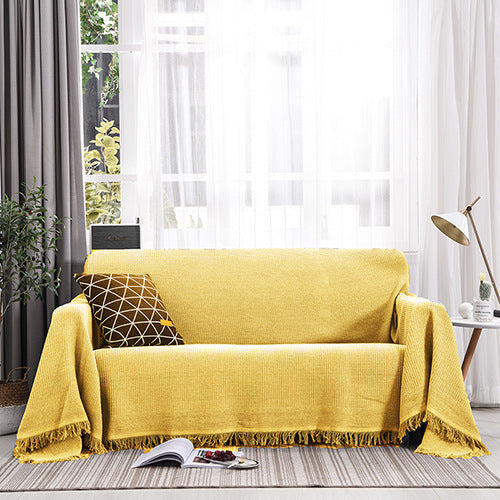 Nordic Sofa Cover Simple Blended Fabric Full Protective Sofa Towel